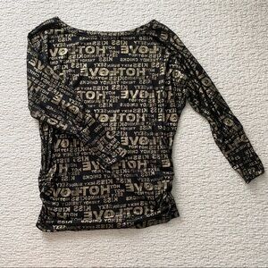 Black/Gold Grafetti Top